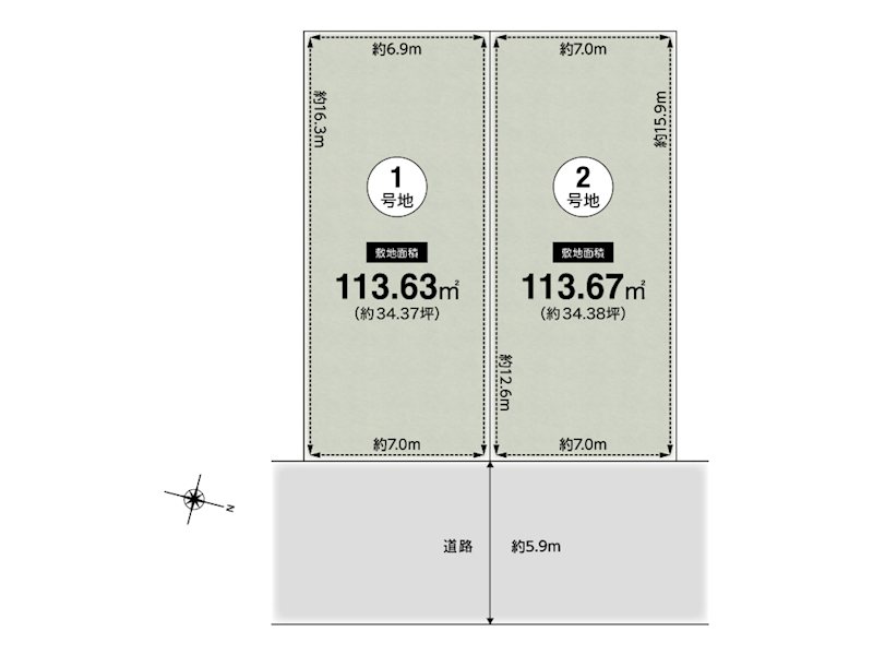 【CASA】日吉台二番町 2号地◆建築条件無売土地◆ 間取図・土地図