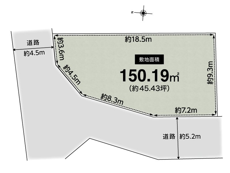 【CASA】茨木市十日市町◆建築条件無売土地◆ 間取図・土地図