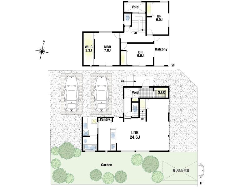 【CASA】川西市向陽台1丁目 建築条件無し売土地 間取図・土地図