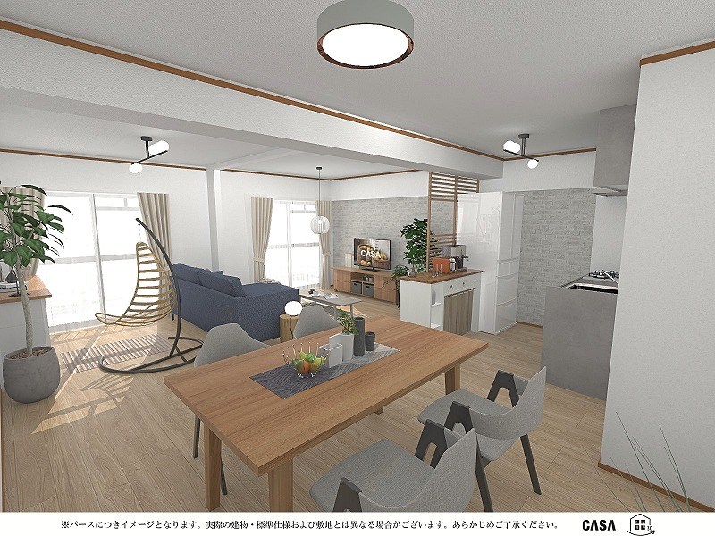 【CASA】高槻ファミリーハイツB棟≪即日内覧可能、リフォームプランご提案します！≫ 完成予想図（内観）