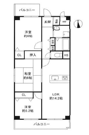 コープ野村京都四条 間取図・土地図