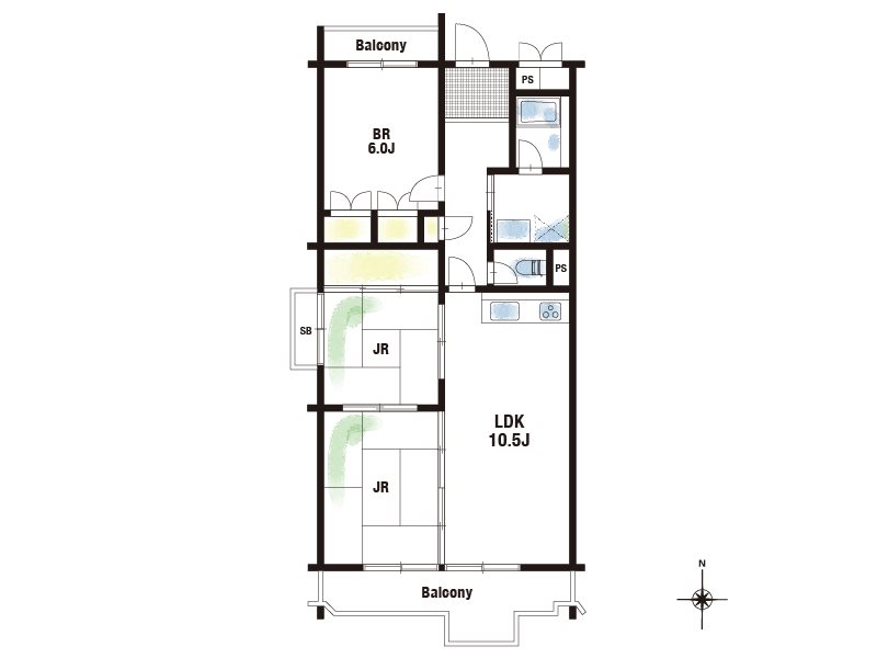 【CASA】イトーピア高槻松が丘B棟  間取図・土地図