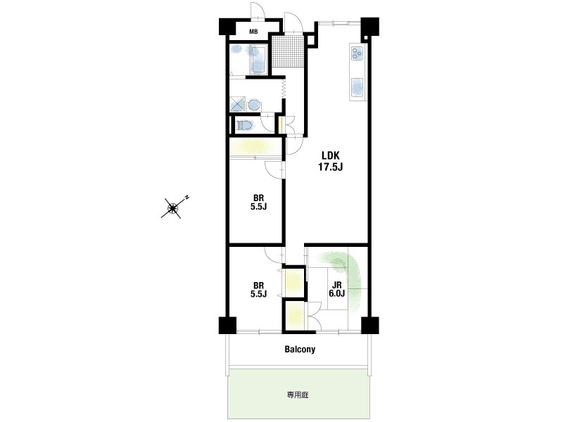【CASA】 ローレルハイツ千里5号棟 間取図・土地図