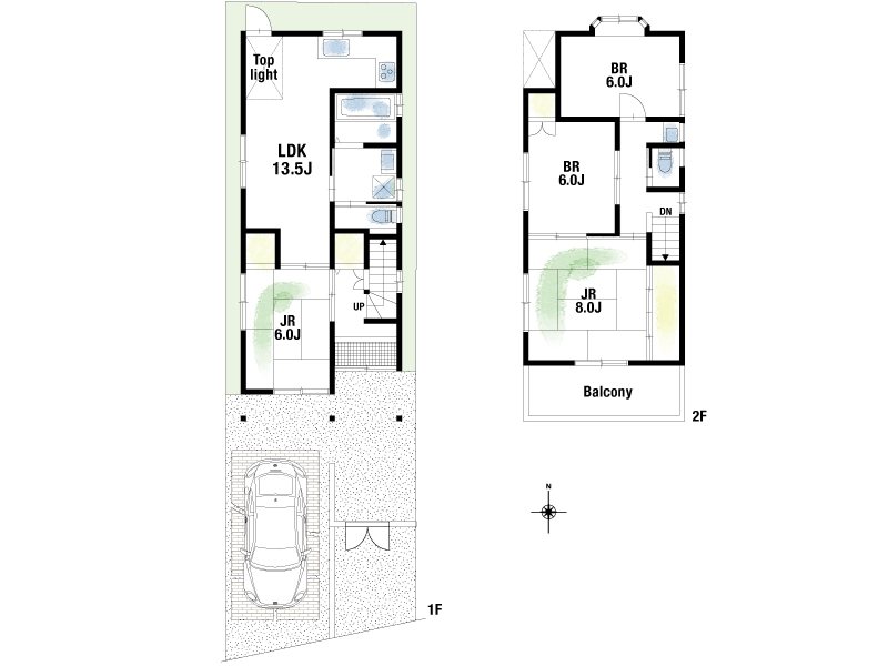 【CASA】宝塚市伊孑志3丁目 間取図・土地図