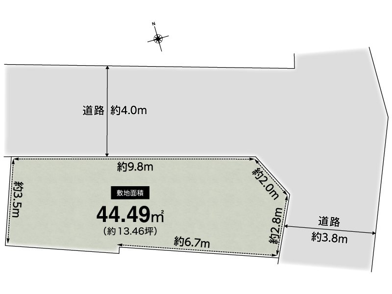 【CASA】川西市下加茂1丁目　建築条件無し売土地 間取図・土地図