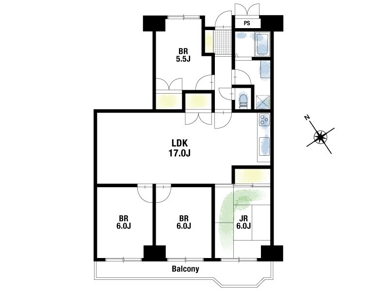 青葉丘マンション 間取図・土地図