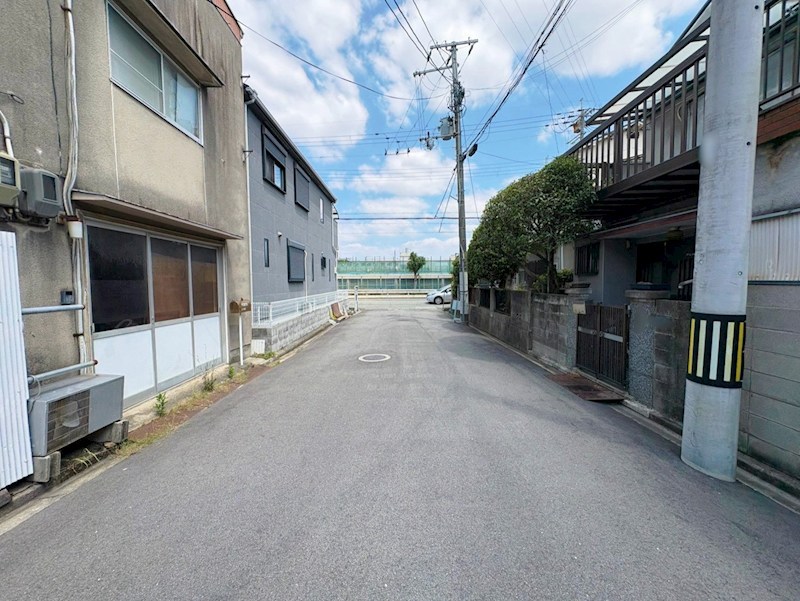 尼崎市大庄北5丁目　建築条件無し売土地 現地写真（前面道路含む現地写真）
