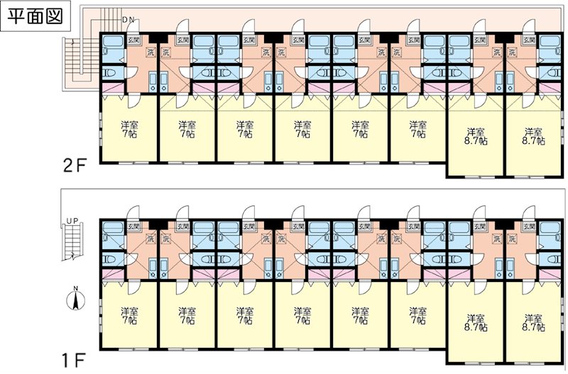 多摩区西生田１丁目アパート１棟 間取図・土地図