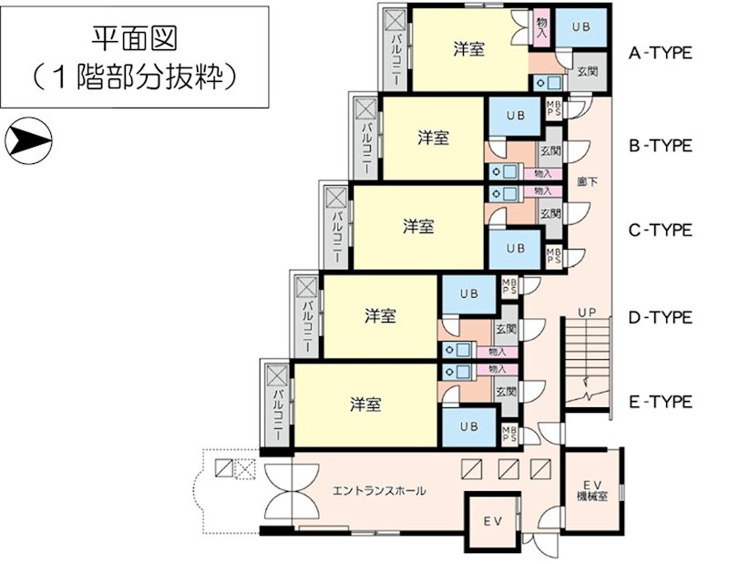 港北区篠原北１丁目マンション１棟 間取図・土地図