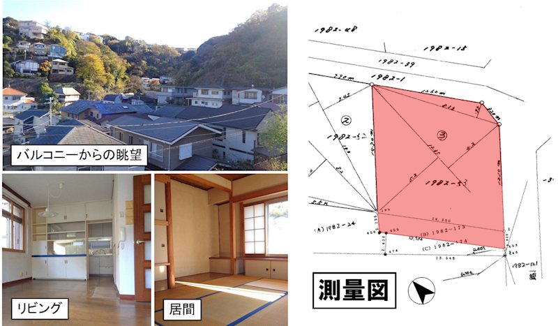 鎌倉市笛田５丁目土地（古家付） 間取図・土地図