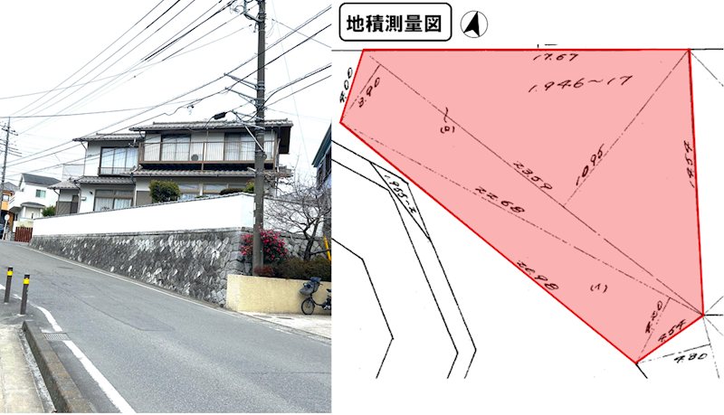 大和市下鶴間土地（古家付） 間取図・土地図