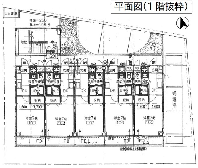 港北区日吉５丁目マンション１棟 間取図・土地図