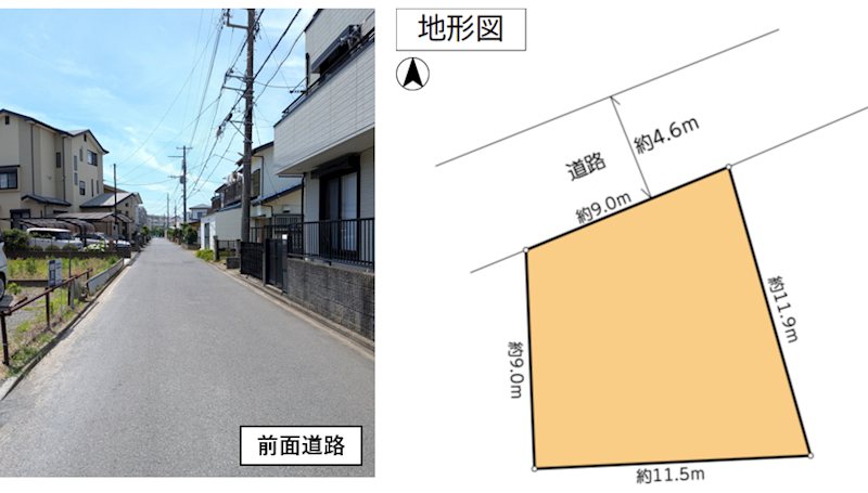 茅ヶ崎市浜之郷土地 間取図・土地図