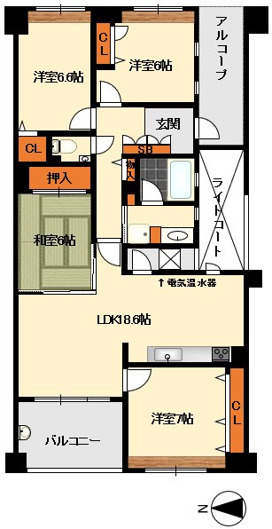 福岡県福岡市西区西の丘２丁目 間取図・土地図