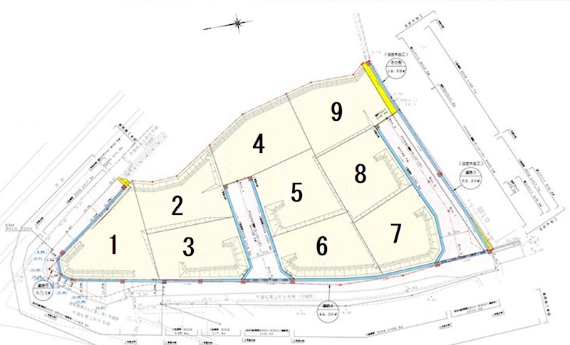 松屋上町　残5区画 間取図・土地図