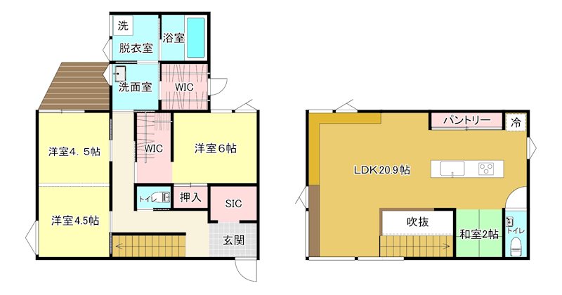 向山町 間取図・土地図