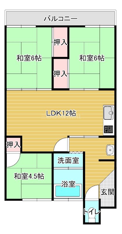 松原団地D棟 間取図・土地図