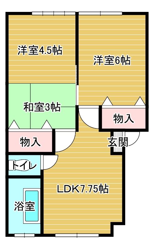富任シーコーポラス６号棟 間取図・土地図