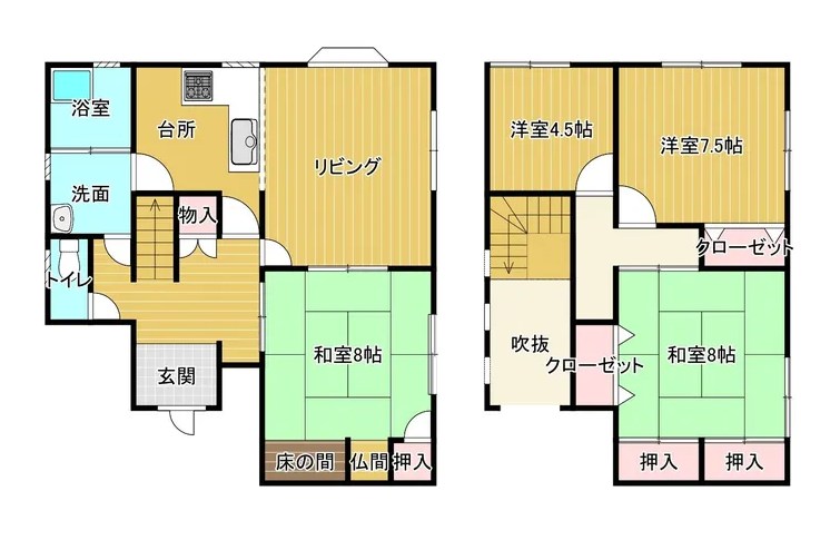 大字小月町 間取図・土地図