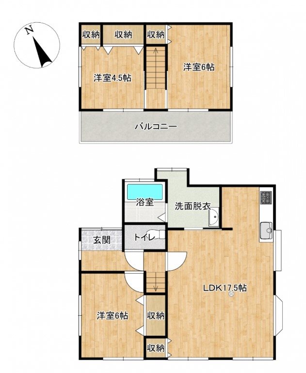 山陽小野田市柿の木坂 間取図・土地図