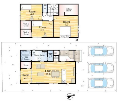 サンコート綾羅木本町9丁目　23号地 間取図・土地図