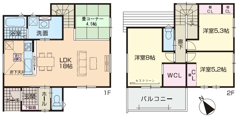 福津市宮司4丁目新築戸建て全4区画　3号地 間取図・土地図