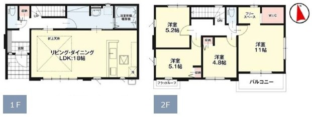 古賀市天神7丁目新築戸建て全4棟　2号棟 間取図・土地図