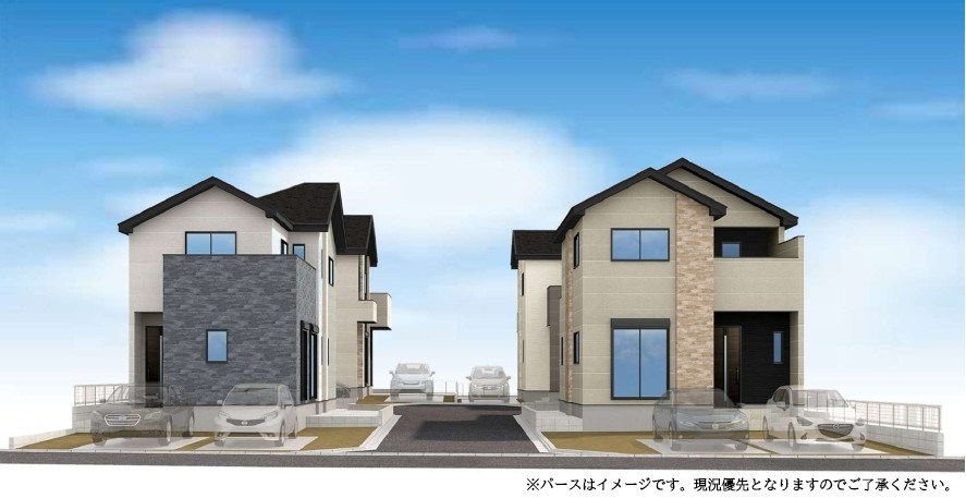 古賀市天神7丁目新築戸建て全4棟 2号棟 完成予想図(外観)