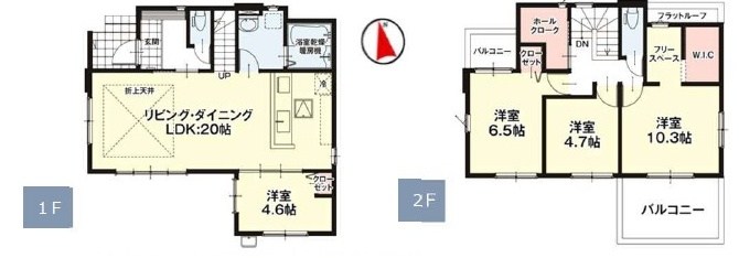 古賀市天神7丁目新築戸建て全4棟　4号棟 間取図・土地図