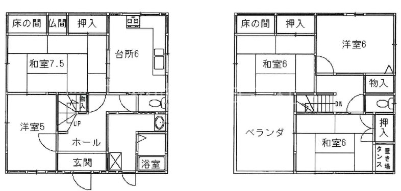 上田中町 間取図・土地図