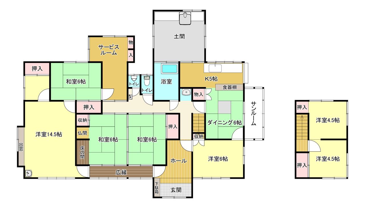 豊浦町大字川棚  間取図・土地図
