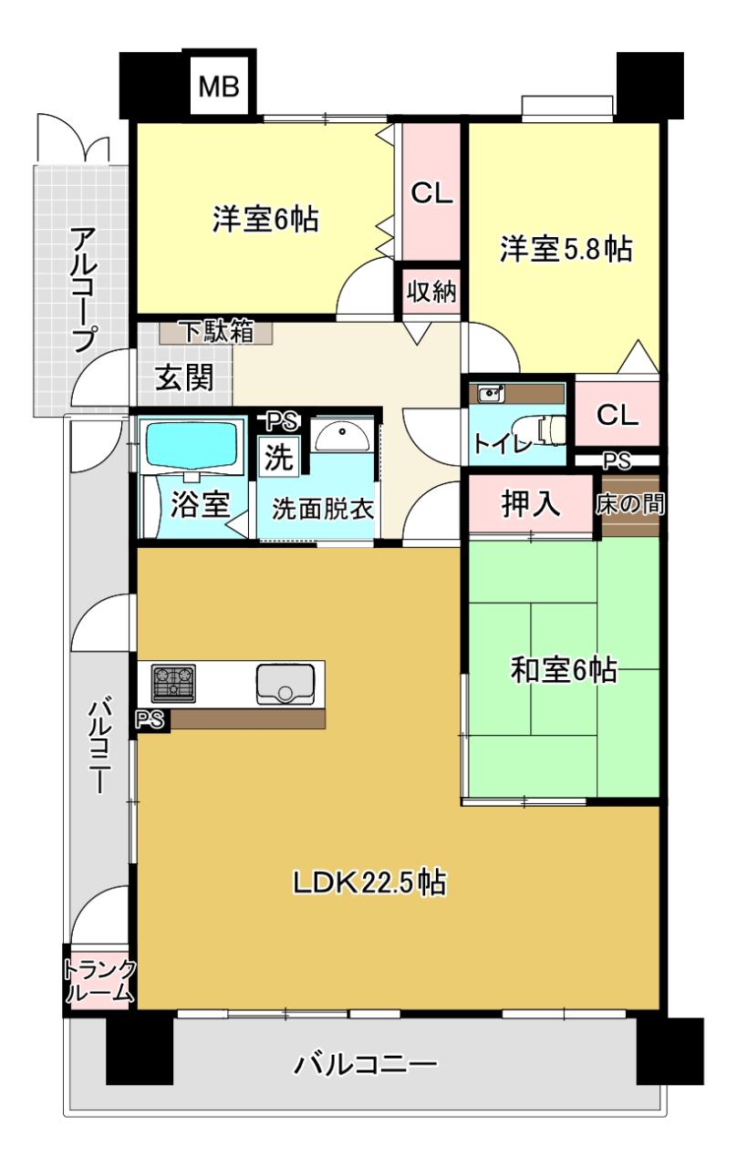 アーデント上田中　彩 間取図・土地図