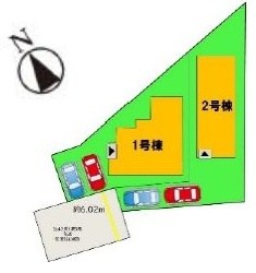福津市花見の里3丁目5期新築戸建て全2棟　1号棟 全体区画図