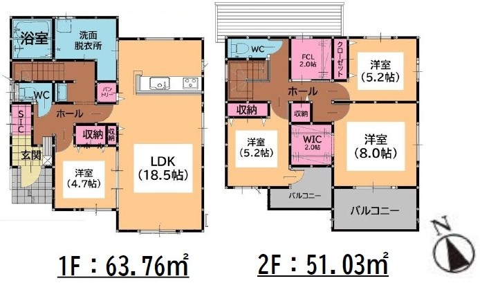 糟屋郡久山町久原7期新築戸建て全3棟　3号棟 間取図・土地図