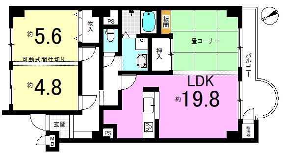 山科音羽マンションA棟 間取り図