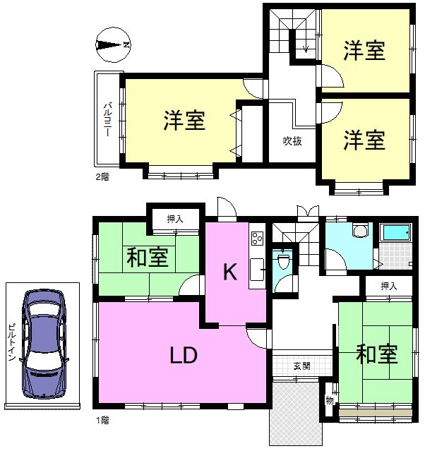北花山山田町 間取り図