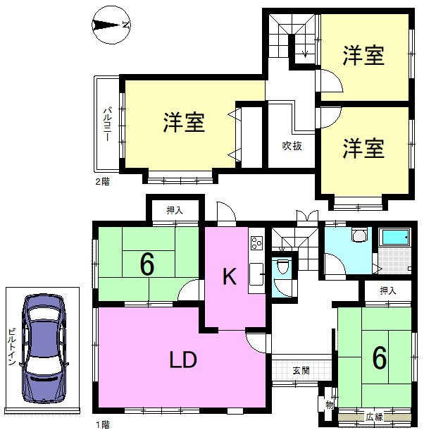 北花山山田町 間取り図