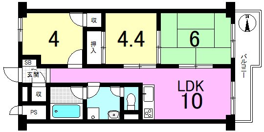 山科ハイツ 間取り図