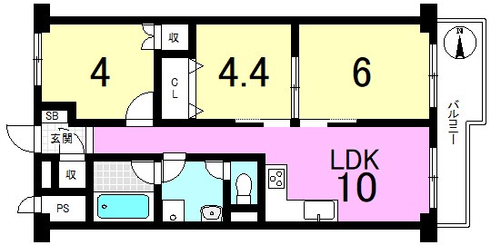 山科ハイツ 間取り図