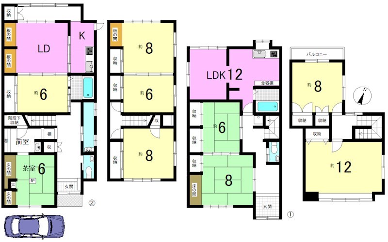 小山一石畑 ２棟 間取り図