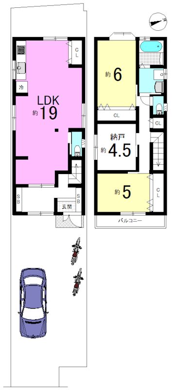 大宅中小路町 間取り図