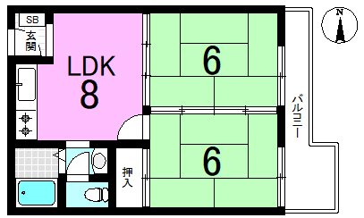 友禅ハイツ 間取り図