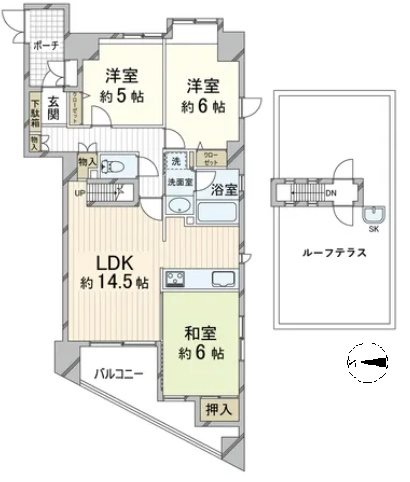 イーグルコート椥辻・オーレ 間取り