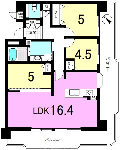 ライオンズマンション山科音羽 間取り図