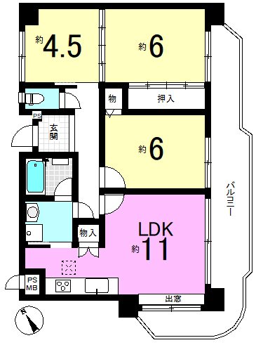 ライオンズマンション山科音羽 間取り図