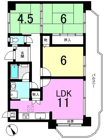 ライオンズマンション山科音羽 間取り図