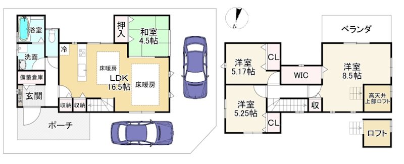 御陵岡ノ西町 間取り図