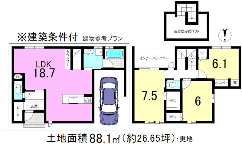 西野楳本町　ドリームタウン西野楳本町2号地 間取り図
