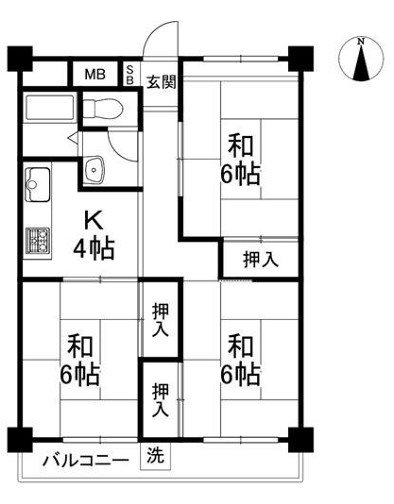 山科団地A棟 間取り図