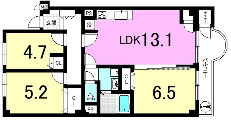 山科音羽マンションA棟 間取り図